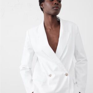 TAPERED LINEN-BLEND PULL-ON PANT